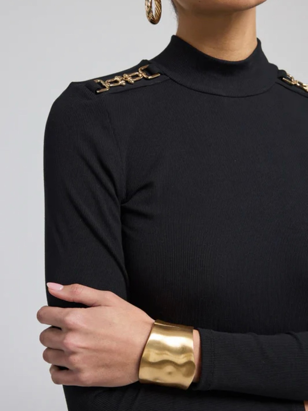 GENERATION LOVE ALIANNA RIB TOP size S black new